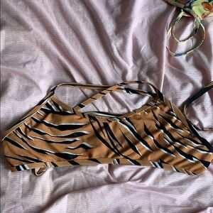 Brown Zebra Print Bikini Top